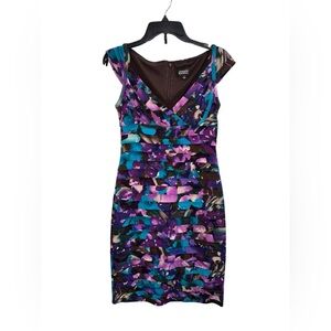 Adrianna Papell Multicolor Floral Dress Size 8